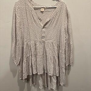 Anthropologie Sundance Patterned flows Fabric with Black and Red Accents